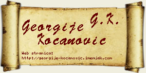 Georgije Kocanović vizit kartica